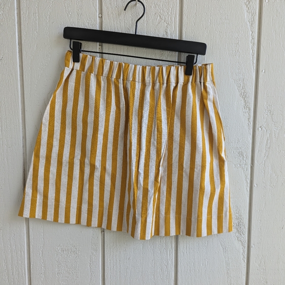 Sunhee Moon Linen Striped Faux wrap skirt 1 - Picture 3 of 4